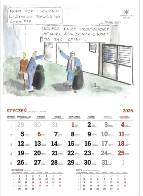 Kalendarz ścienny na 2026 rok (A3)