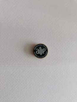 Przypinka metalowa zielono- biała